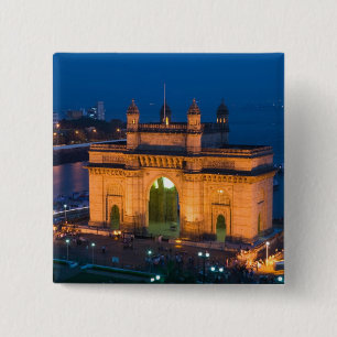 Bóton Quadrado 5.08cm ÍNDIA, Mumbai (Bombaim): Gateway da Índia /