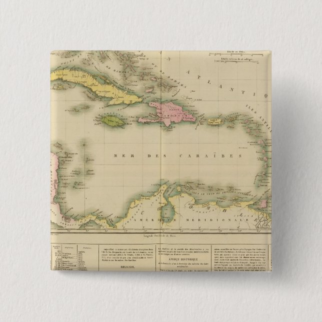 Bóton Quadrado 5.08cm Índias Ocidentais 9 (Frente)