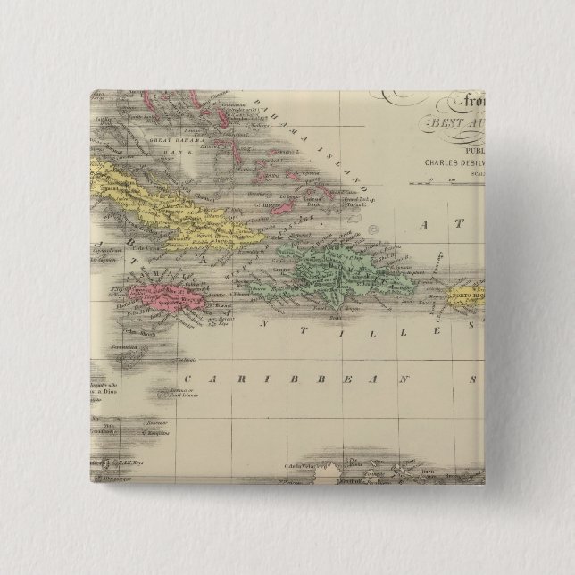 Bóton Quadrado 5.08cm Índias Ocidentais 9 (Frente)