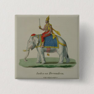 Bóton Quadrado 5.08cm Indra, gravado por Marlet e por Cie (litho da cor)
