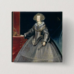 Bóton Quadrado 5.08cm Infanta Maria Theresa (1638-83) c.1646 (o óleo