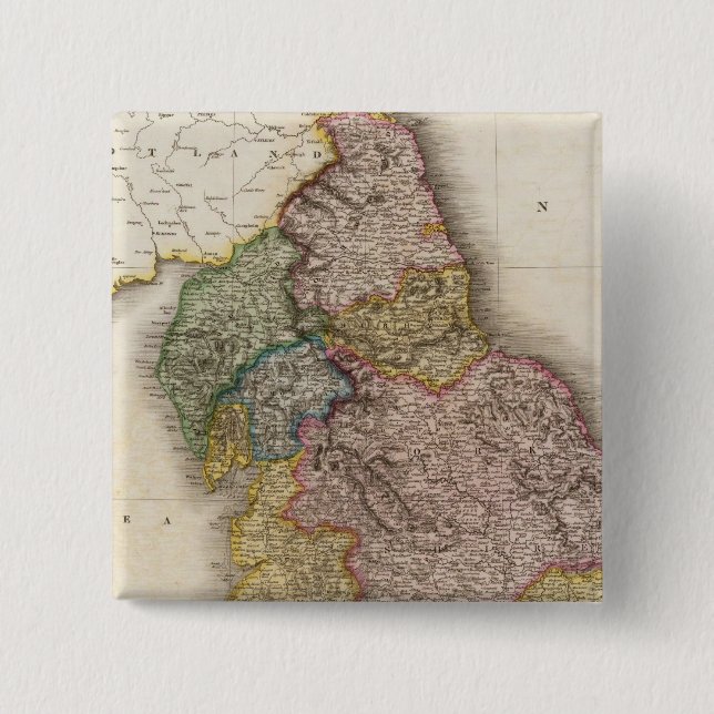 Bóton Quadrado 5.08cm Inglaterra, norte (Frente)