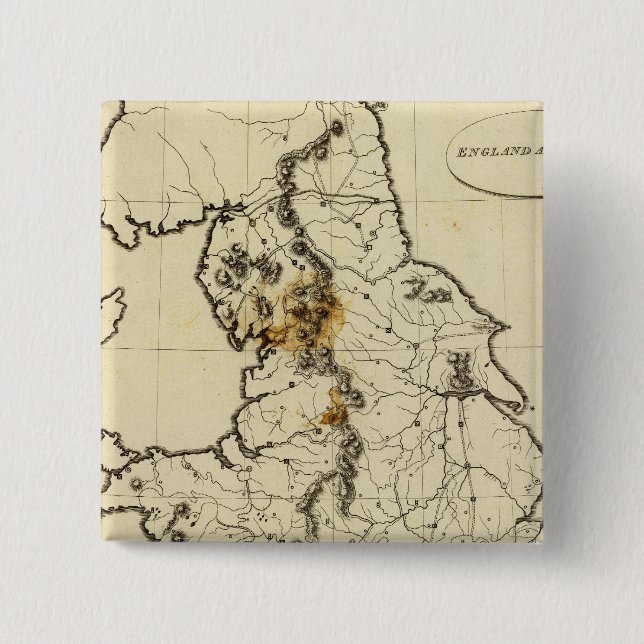 Bóton Quadrado 5.08cm Inglaterra, País de Gales (Frente)