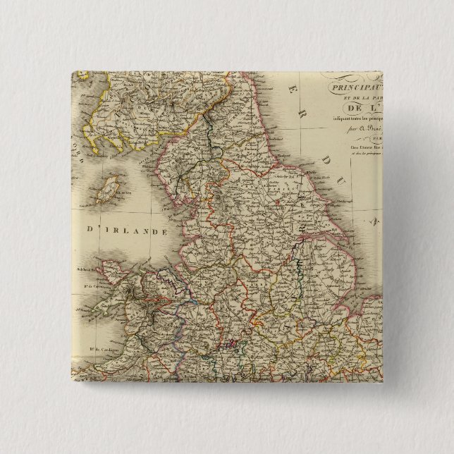 Bóton Quadrado 5.08cm Inglaterra, País de Gales (Frente)