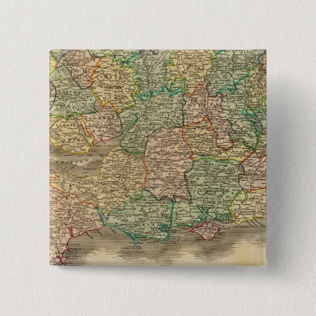 Bóton Quadrado 5.08cm Inglaterra, Sul (Frente)