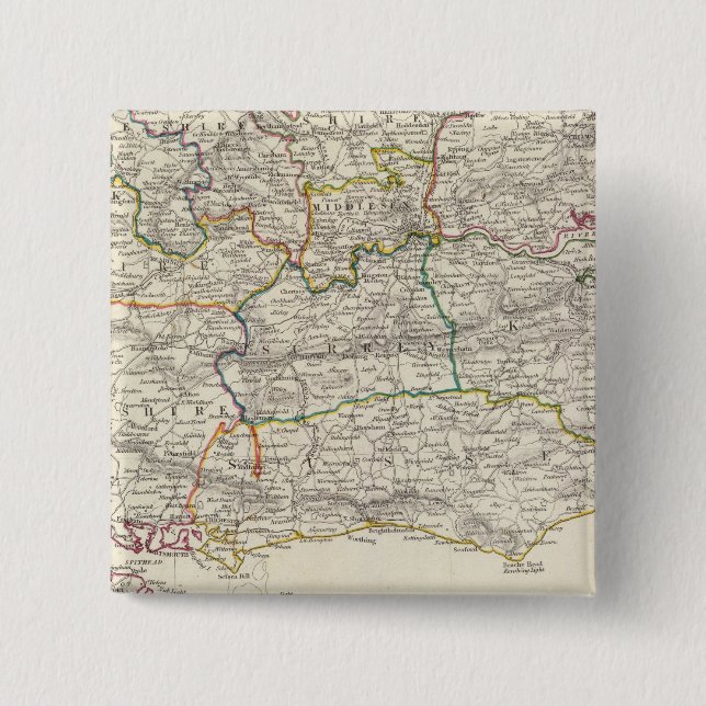 Bóton Quadrado 5.08cm Inglaterra V (Frente)