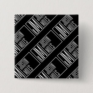 Bóton Quadrado 5.08cm Iniciais Modernos com Padrão Monograma de Nome