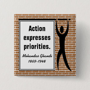 Bóton Quadrado 5.08cm Inspire to Action (Botão Quadrado)