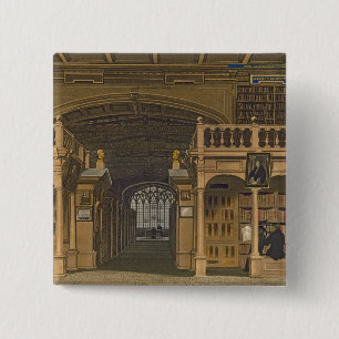 Bóton Quadrado 5.08cm Interior da biblioteca de Bodleian, ilustração