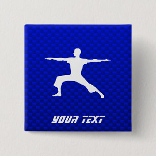 Bóton Quadrado 5.08cm Ioga azul