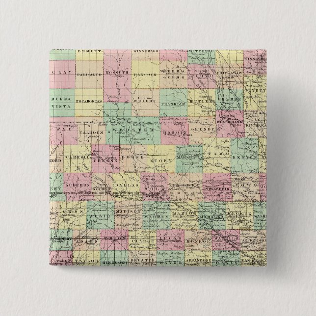 Bóton Quadrado 5.08cm Iowa 3 (Frente)