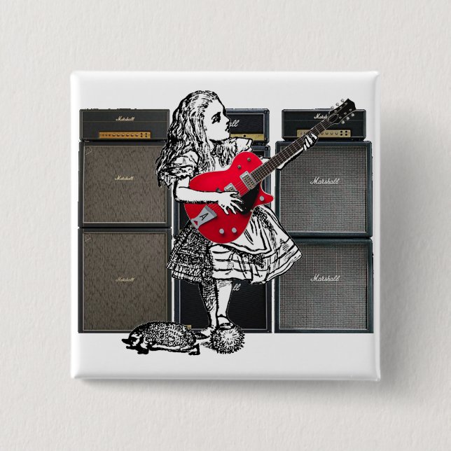 Bóton Quadrado 5.08cm Ir Ax Alice Pin (Frente)