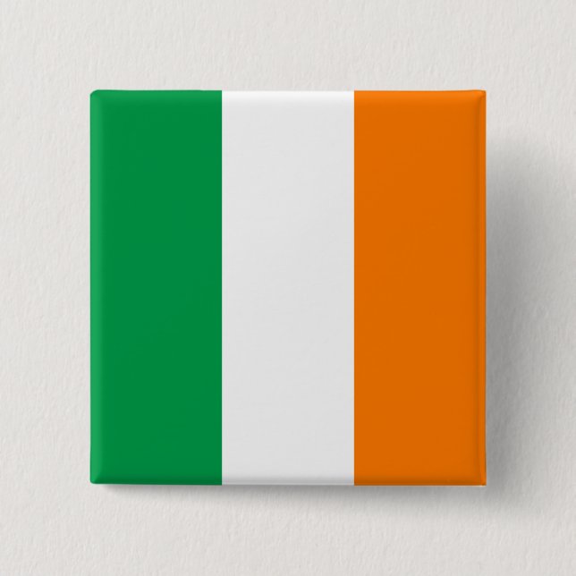 Bóton Quadrado 5.08cm Ireland (Irish) Flag (Frente)