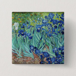 Bóton Quadrado 5.08cm Íris de Vincent van Gogh