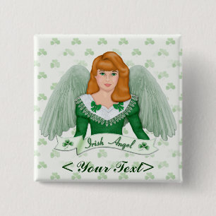 Bóton Quadrado 5.08cm Irish Angel e Banner