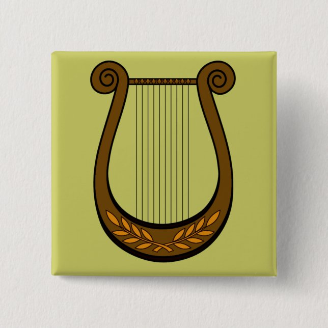 Bóton Quadrado 5.08cm Irish Harp (Frente)