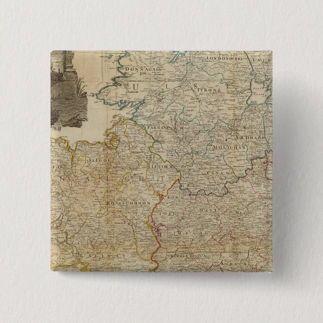Bóton Quadrado 5.08cm Irlanda composta (Frente)
