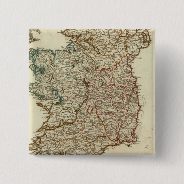 Bóton Quadrado 5.08cm Irlanda e Inglaterra (Frente)