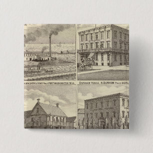 Bóton Quadrado 5.08cm Iron Works, hotéis e residências em Port Washing