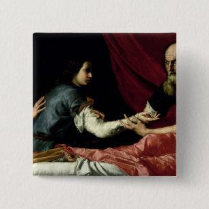 Bóton Quadrado 5.08cm Isaac que abençoa Jacob, 1637