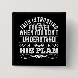 Bóton Quadrado 5.08cm Islã - A fé é a confiança de Deus