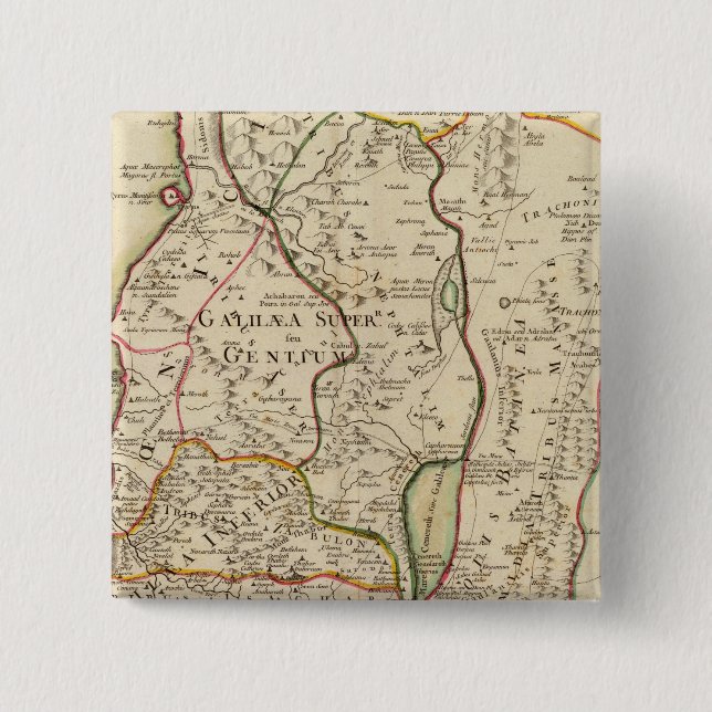 Bóton Quadrado 5.08cm Israel e a Palestina (Frente)