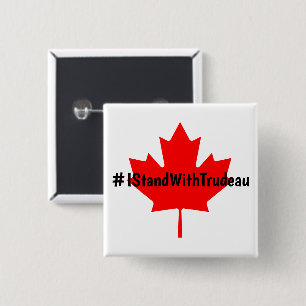 Bóton Quadrado 5.08cm #IStandWithTrudeau Hashtag Trudeau Liberals Canad