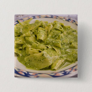Bóton Quadrado 5.08cm Itália, Camogli. Prato de massa com pesto