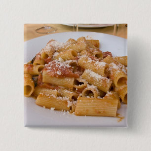 Bóton Quadrado 5.08cm Itália, Positano. Placa de exibição de rigatoni.
