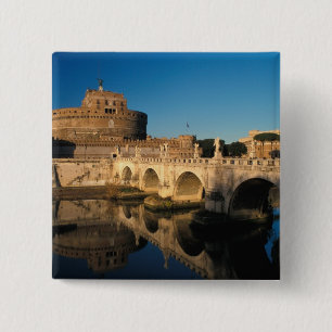 Bóton Quadrado 5.08cm Itália, Roma, Castel Sant'Angelo e rio