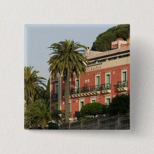 Bóton Quadrado 5.08cm ITÁLIA, Sicília, TAORMINA: Hotel Schuler