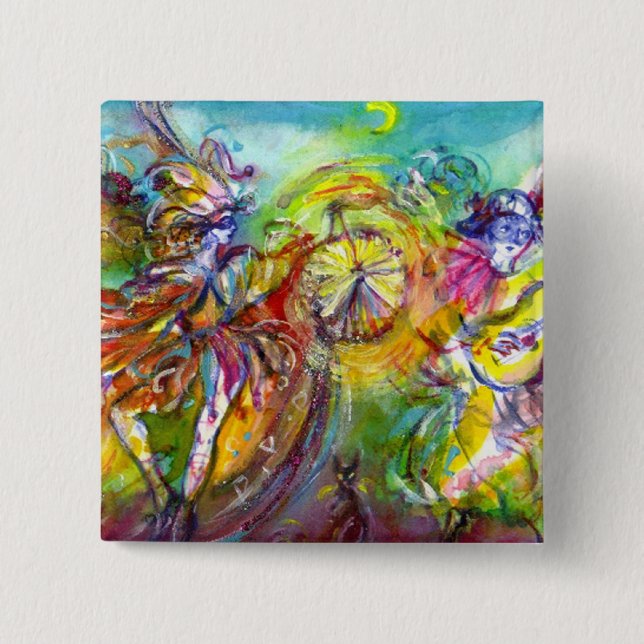 Bóton Quadrado 5.08cm ITALIANO CARNIVAL / Dança,Música,Teatro (Frente)