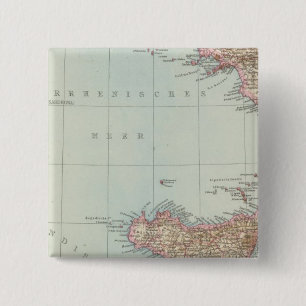 Bóton Quadrado 5.08cm Italien sudliche Halfte, Mapa do Sul da Itália