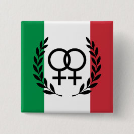 Bóton Quadrado 5.08cm italy flag Sapphic Symbol badge