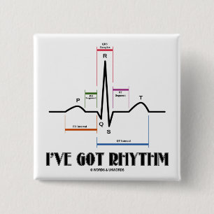 Bóton Quadrado 5.08cm I've obteve o ritmo (ECG/EKG - o esboço da pista