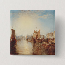 Bóton Quadrado 5.08cm J.M.W. Turner: Porto de Dieppe Arte Romântica Refi