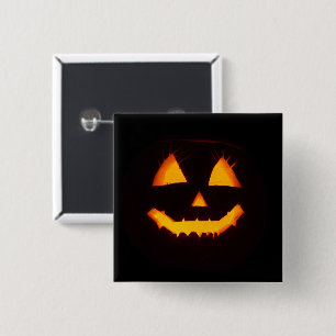 Bóton Quadrado 5.08cm Jack O Lanterna Iluminado