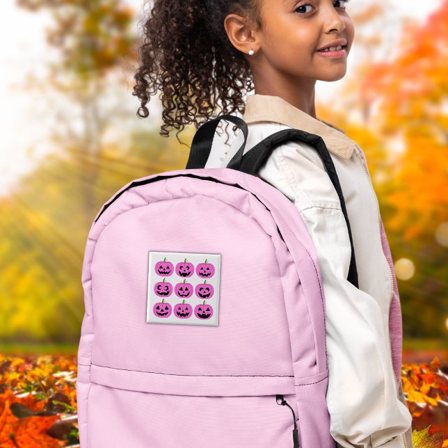 Bóton Quadrado 5.08cm Jack-O-Lanternas Expressivos (This item is for display purposes only to illustrate the design element. )