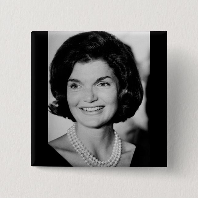Bóton Quadrado 5.08cm Jackie Kennedy (Frente)