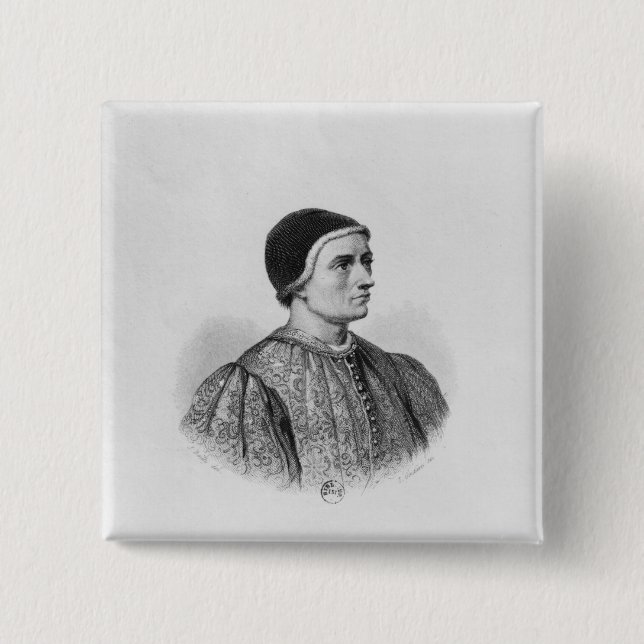 Bóton Quadrado 5.08cm Jacques Coeur (Frente)