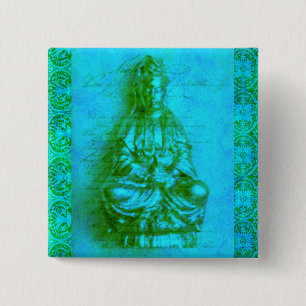 Bóton Quadrado 5.08cm Jade Kwan Yin