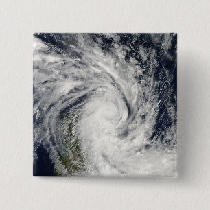 Bóton Quadrado 5.08cm Jade tropical da tempestade que vem em terra sobre