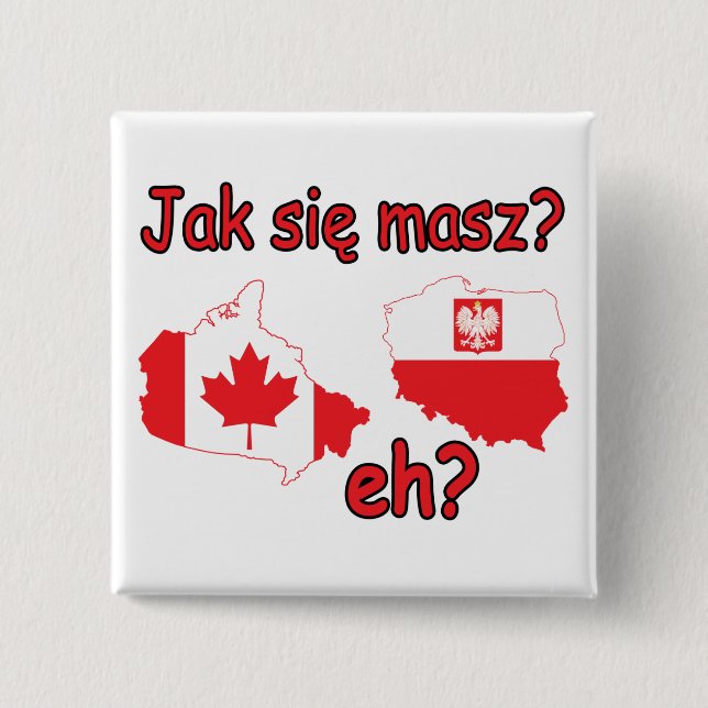 Bóton Quadrado 5.08cm Jak Sie Masz? (Frente)