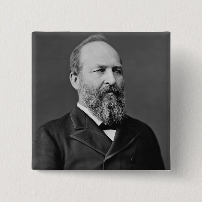 Bóton Quadrado 5.08cm James A. Garfield (Frente)