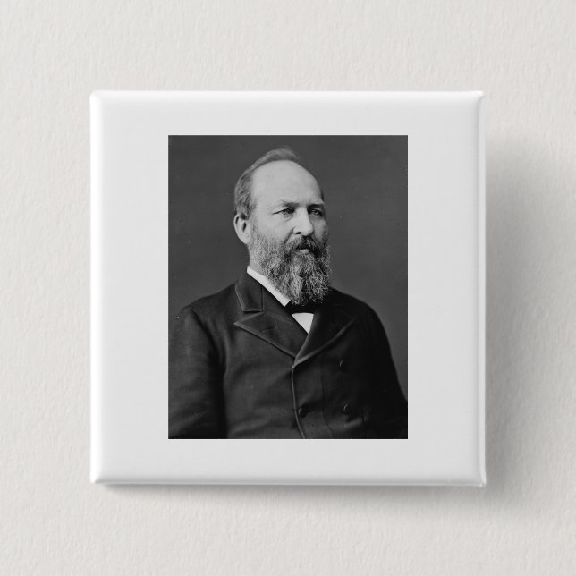 Bóton Quadrado 5.08cm James Garfield 20 Presidente (Frente)