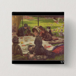 Bóton Quadrado 5.08cm James Tissot o piquenique, c.1881-2