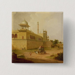 Bóton Quadrado 5.08cm Jami Masjid, Deli, 1811 (óleo em canvas)