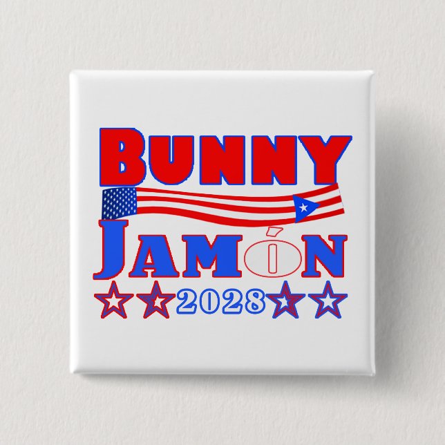 Bóton Quadrado 5.08cm jamon bunny  2028 button (Frente)