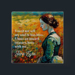 Bóton Quadrado 5.08cm Jane Eyre Cita Estilo Monet<br><div class="desc">Jane Eyre no estilo Claude Monet,  com citação: "Não preciso vender minha alma à felicidade comprar. Eu tenho um nascer do tesouro interior comigo... " Veja toda a coleção em Thornfield Passions ©</div>