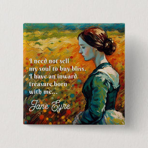 Bóton Quadrado 5.08cm Jane Eyre Cita Estilo Monet